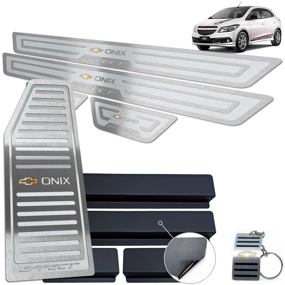 Descanso + Soleira Chevrolet Onix Effect 2013 a 2019 Prata