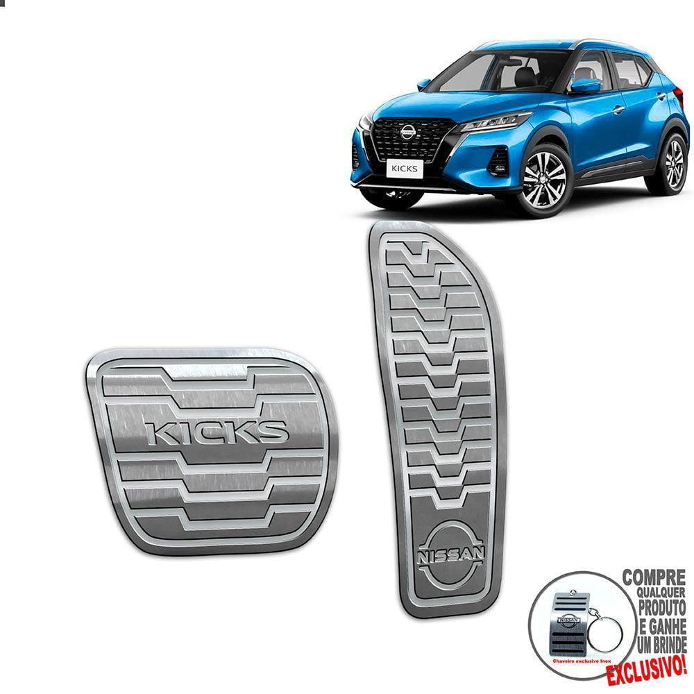 Pedaleira Automático Aço Inox Nissan Kicks 2022 / Prata