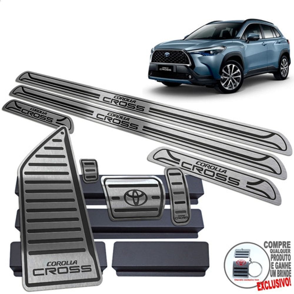 Pedaleira Soleira Descanso Preto Toyota Corolla Cross 2022