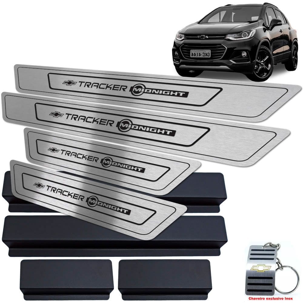 Soleira Chevrolet Tracker Midnight Preto Baixo Relevo