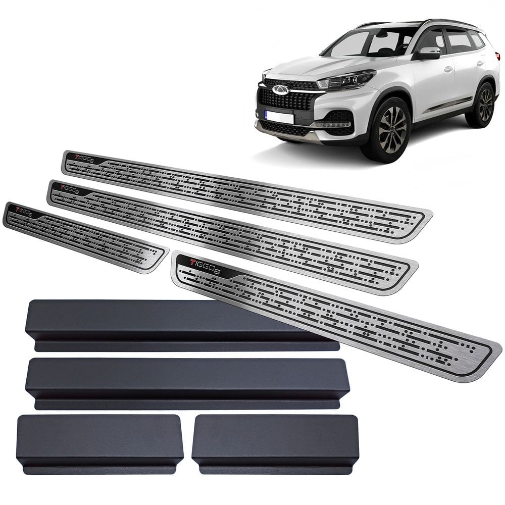 Soleira de Porta Chery Tiggo 8 2021 2022 Preto Baixo Relevo