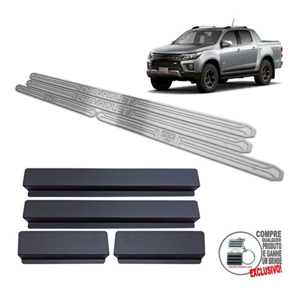 Soleira Chevrolet S10 High Country 2022 Prata Alto Relevo