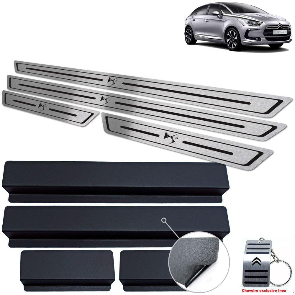 Soleira Aço Inox Preto Baixo Relevo Citreon DS5 2012 A 2018