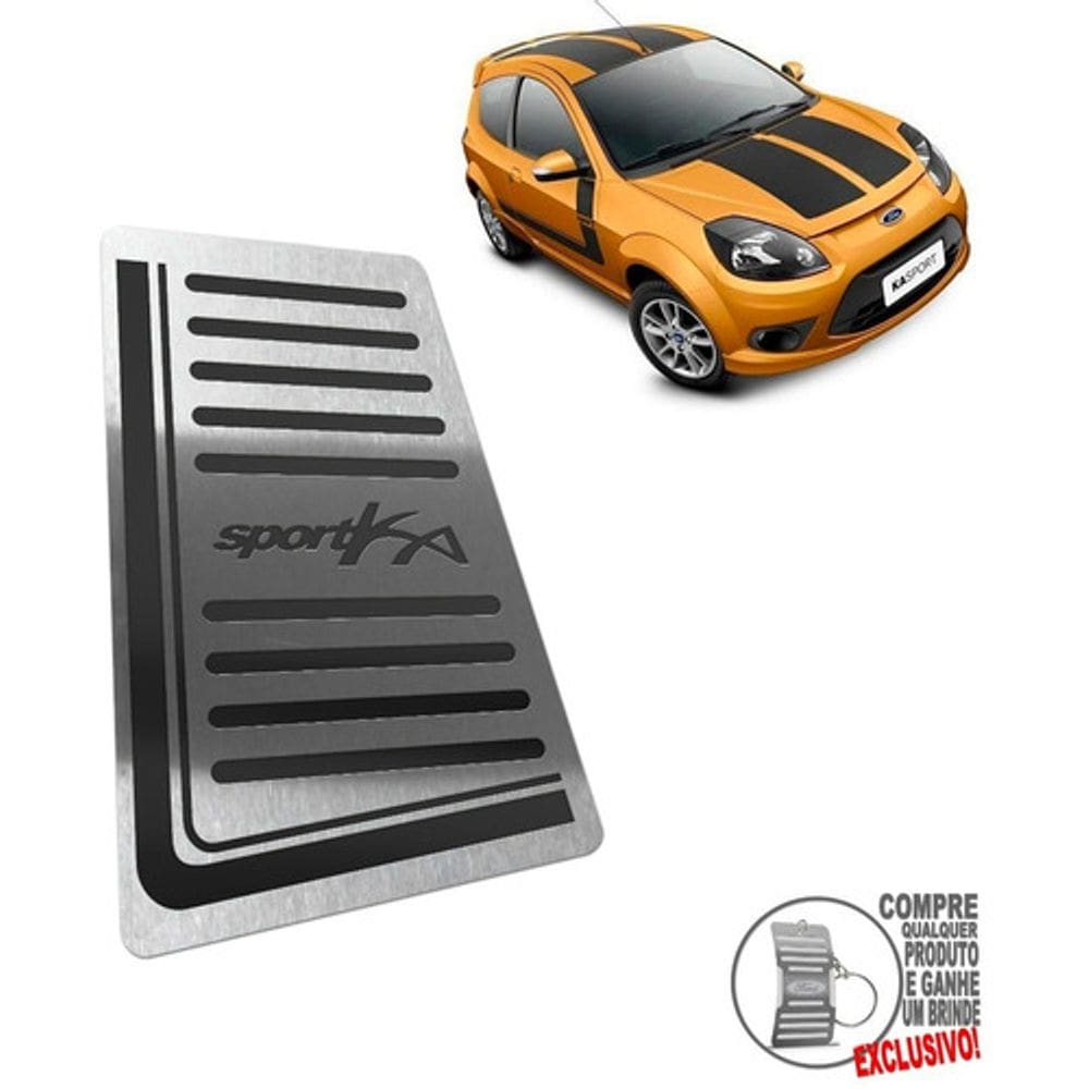 Descanso De Pé Aço Inox Ford Ka Sport 2012 2013 Preto
