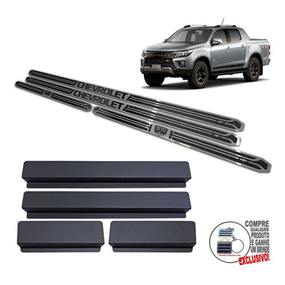 Soleira Chevrolet S10 High Country 2022 Preto Alto Relevo