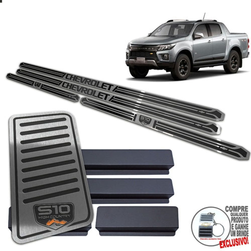 Descanso + Soleira S10 High Country 2022 Preto Alto Relevo