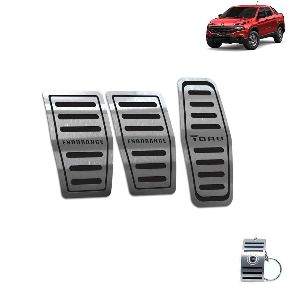 Pedaleira Manual Fiat Toro Endurance 2016 a 2021 Inox Preto