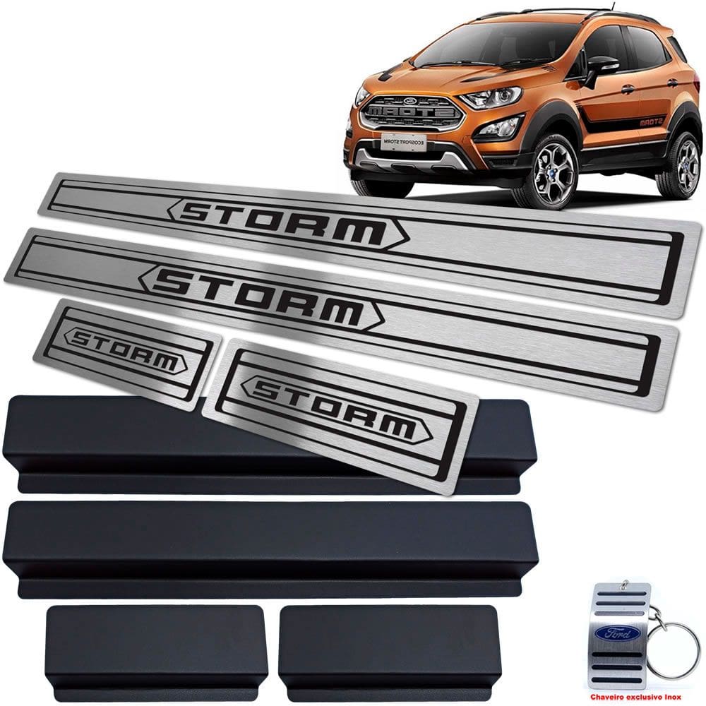 Soleira Ford Ecosport Storm 2018 A 2020 Preto Baixo Relevo