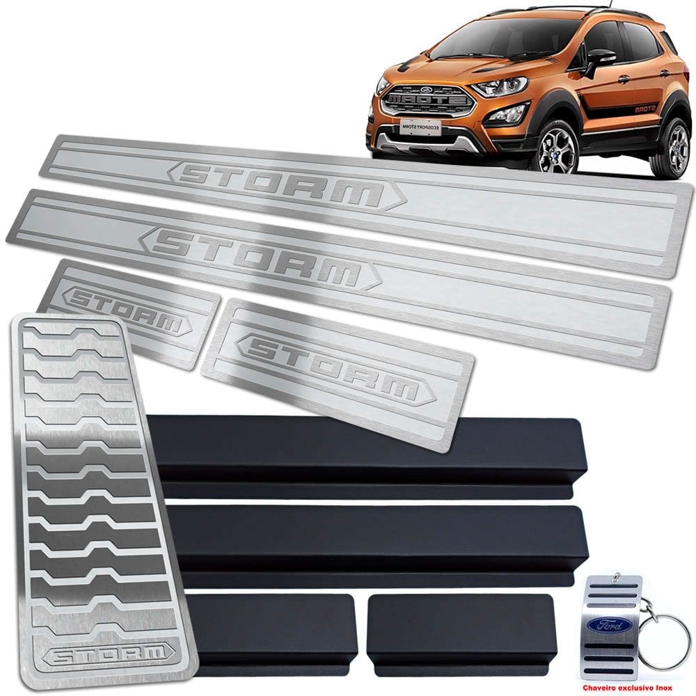 Descanso + Soleira Ford Ecosport Storm 2018 A 2020 Prata