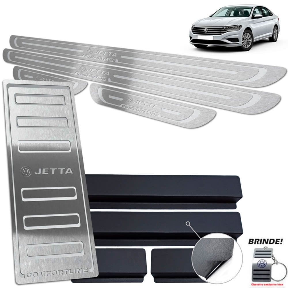 Descanso + Soleira Prata Inox Volkswagen Jetta Comfortline