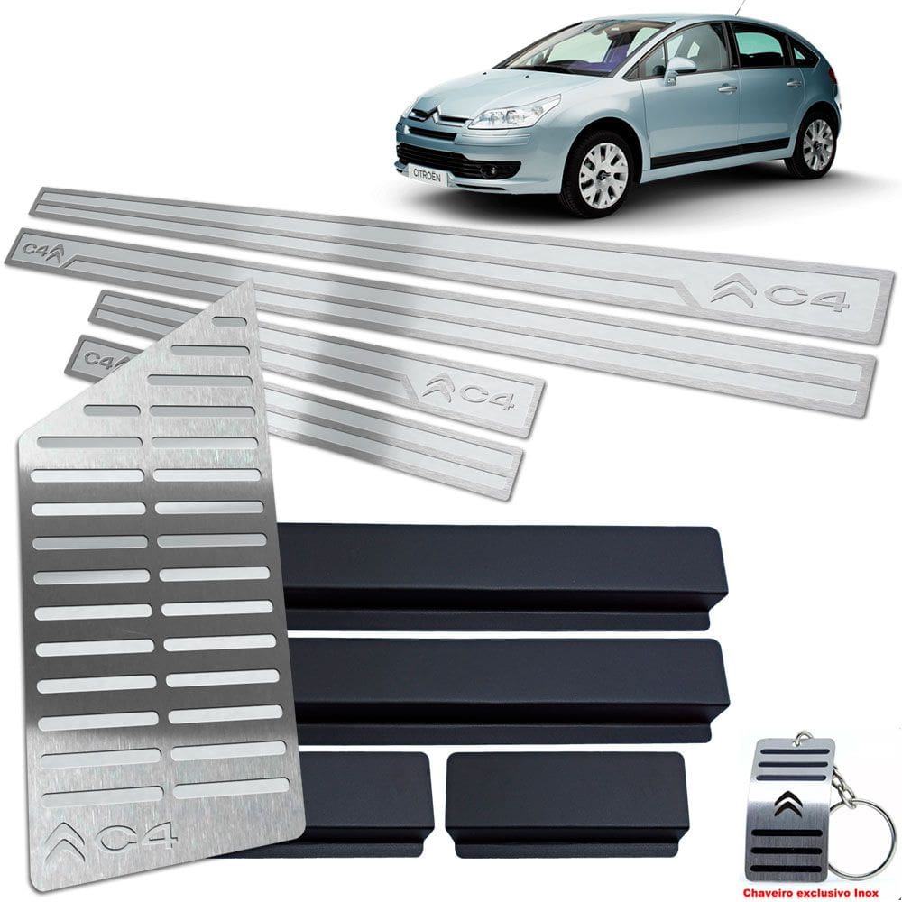 Descanso E Soleira Citroen C4 Hatch Prata Alto Relevo