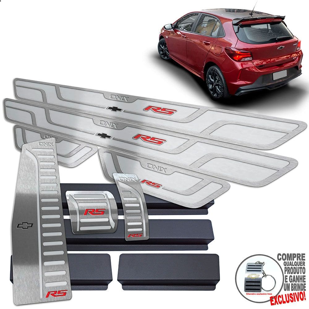 Descanso Pedaleira Automátic Soleira Chevrolet Onix RS Prata