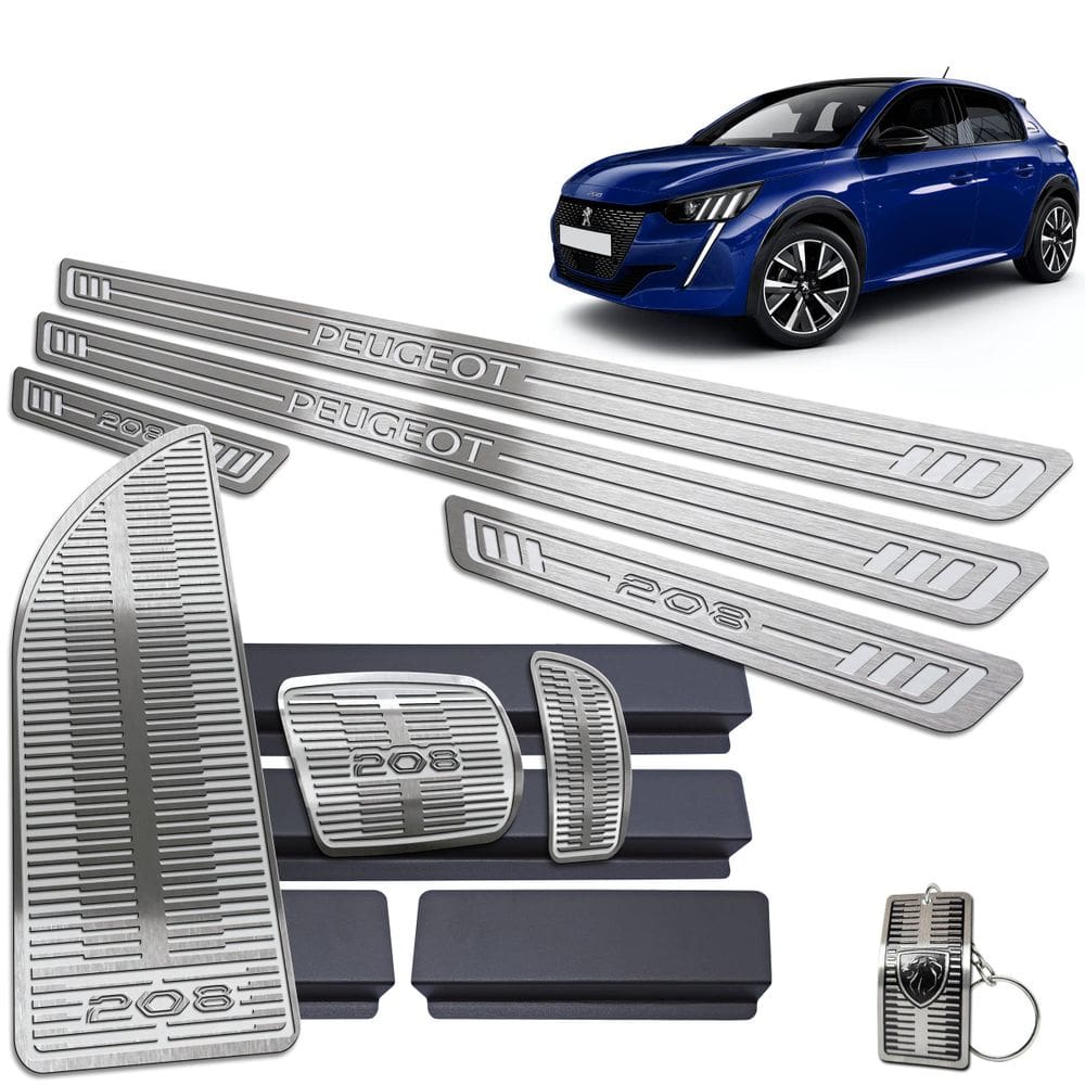Pedaleira Automático Soleira Descanso Prata Peugeot 208 2021
