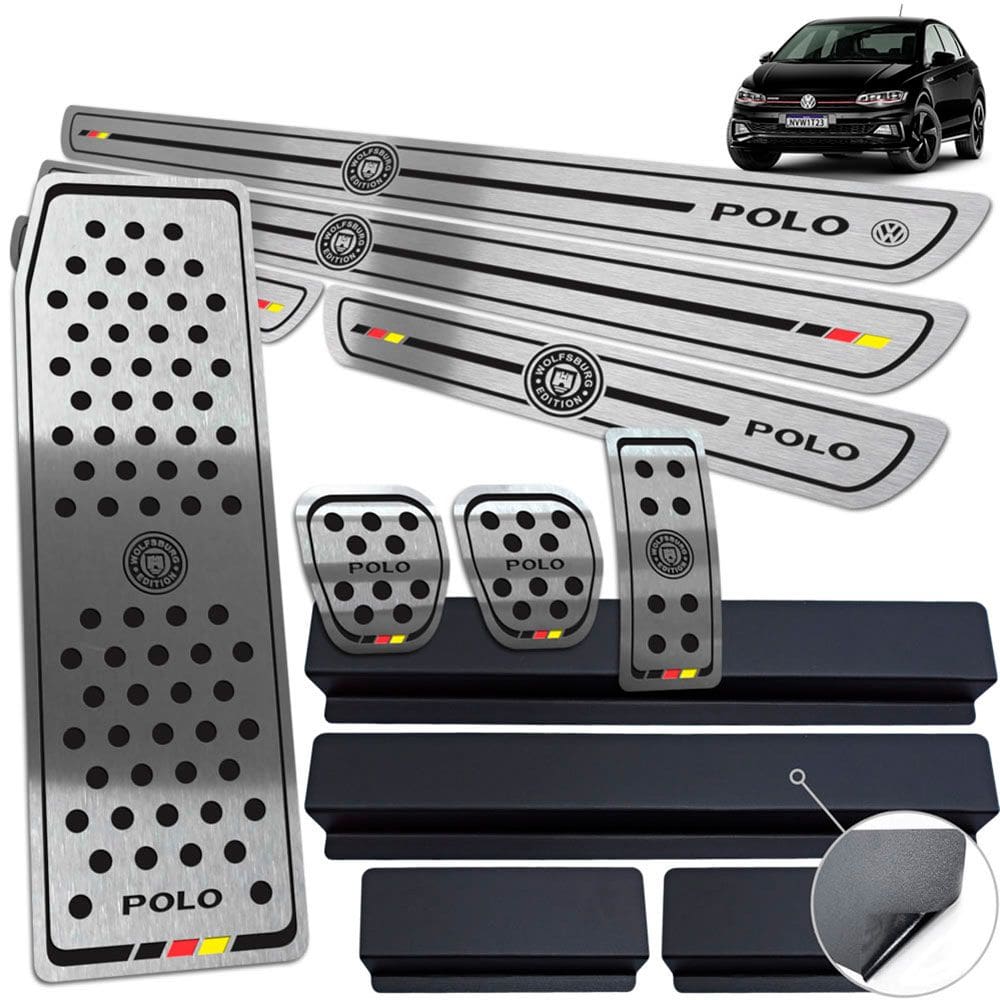 Pedaleira Manual Soleira Descanso Preto Polo Wolfsburg