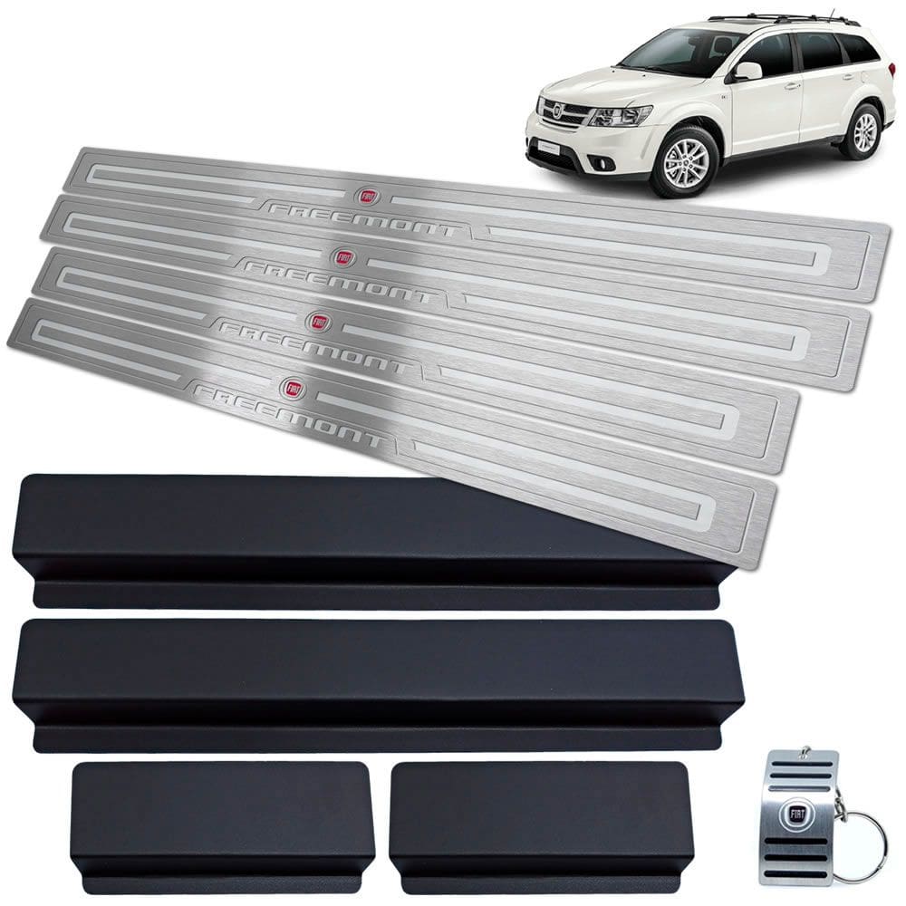 Soleira Em Aco Inox Freemont 2011 A 2015 Prata Baixo Relevo