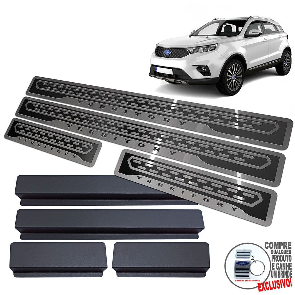 Soleira De Porta Gravação Preto Alto Relevo Ford Territory