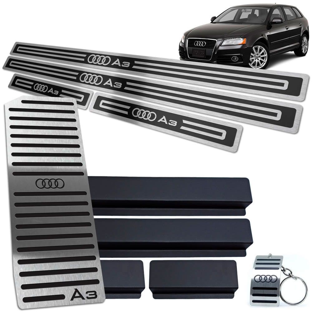 Descanso E Soleira Audi A3 2007 A 2013 Preto Em Alto Relevo