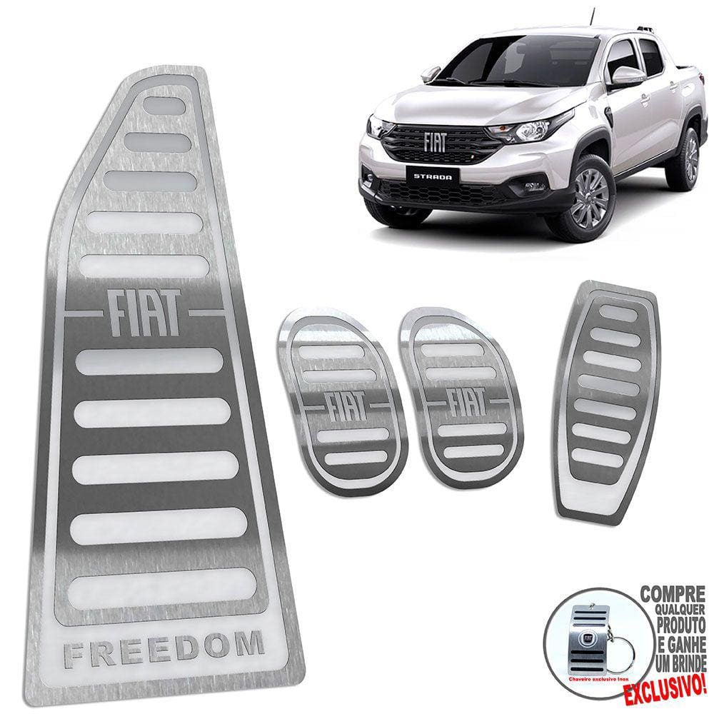 Pedaleira Manual E Descanso Fiat Strada Freedom Prata