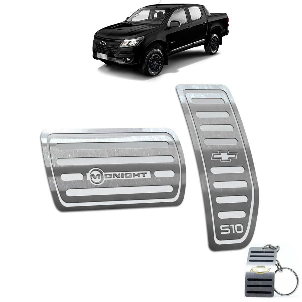 Pedaleira Automático Aço Inox Chevrolet S10 Midnight Prata
