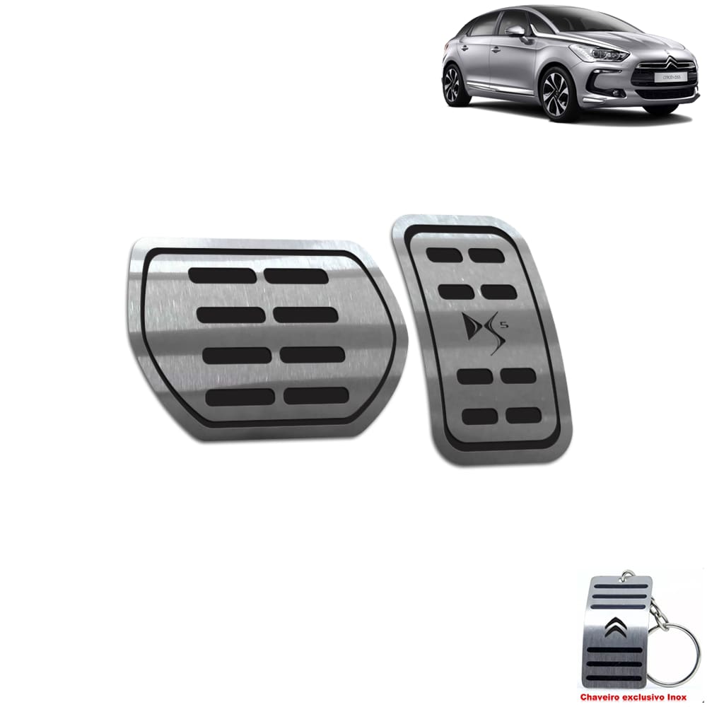 Pedaleira Automático Citroen DS5 2012 A 2018 Aço Inox Preto