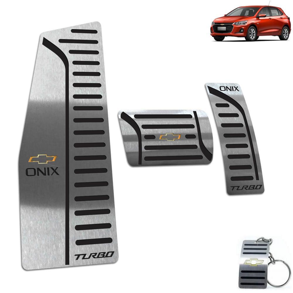 Descanso de Pé + Pedaleira Automático Onix Turbo 2020 Preto