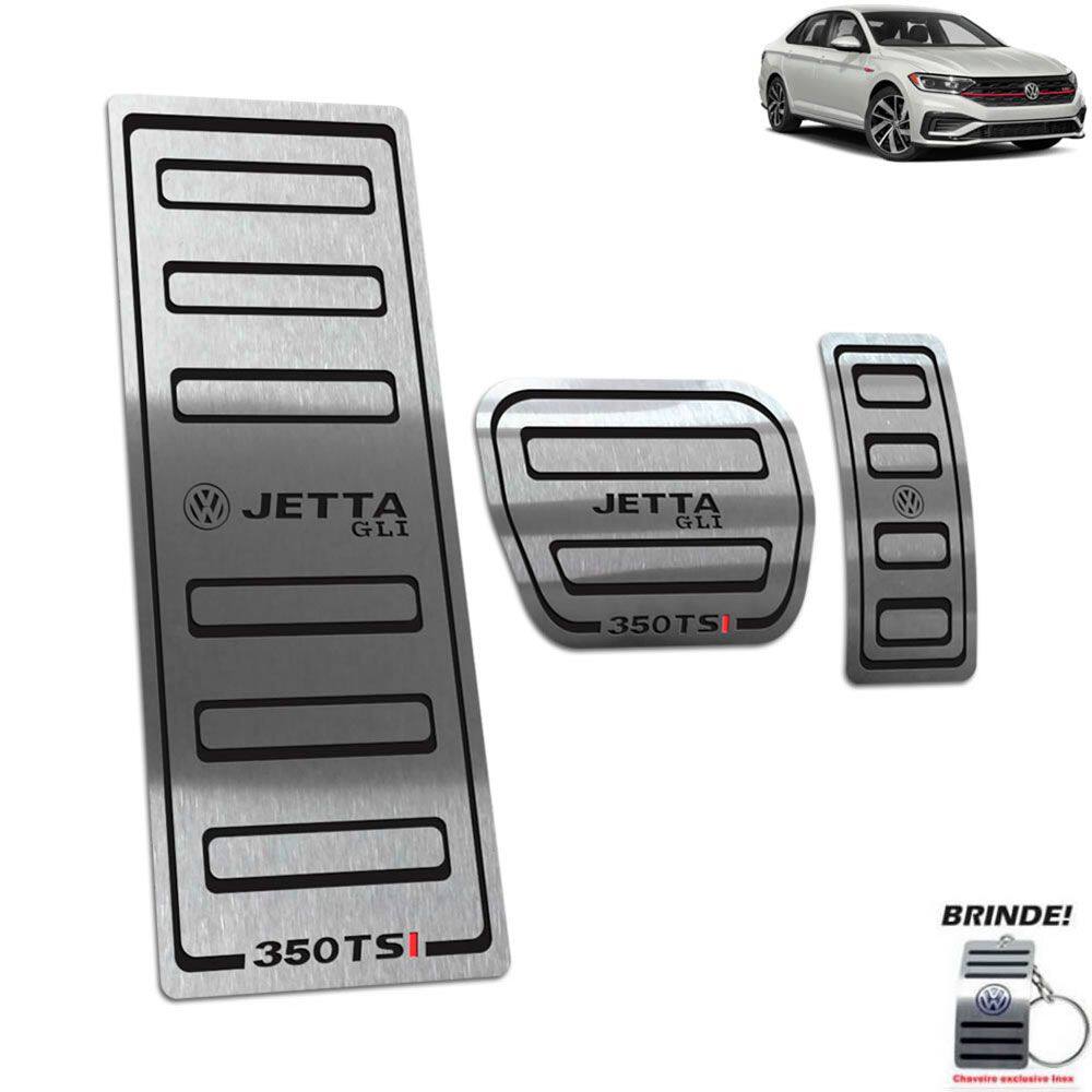 Descanso + Pedaleira Inox Volkswagen Jetta Gli 350 Tsi Preto