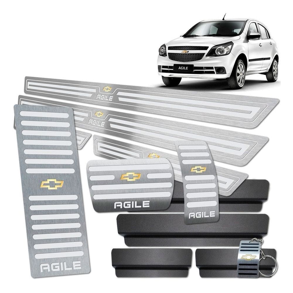 Descanso Pedaleira Automático Soleira Chevrolet Agile Prata