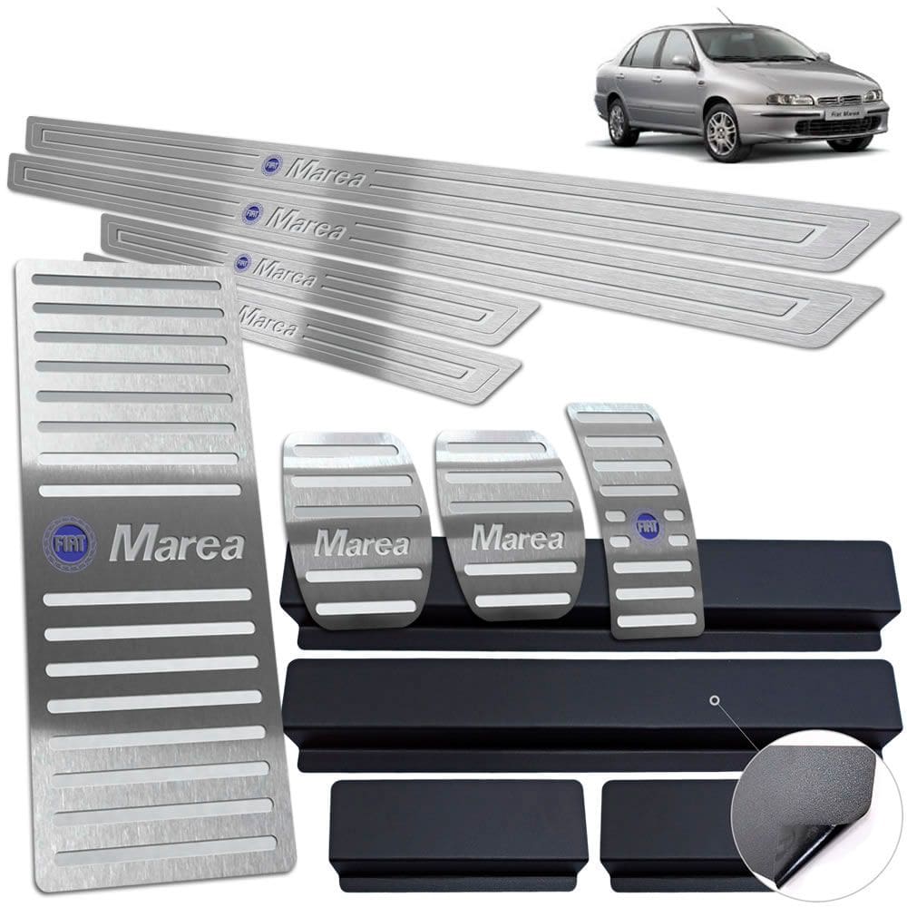 Soleira Pedaleira Descanso Inox Fiat Marea 1998 A 2007 Prata
