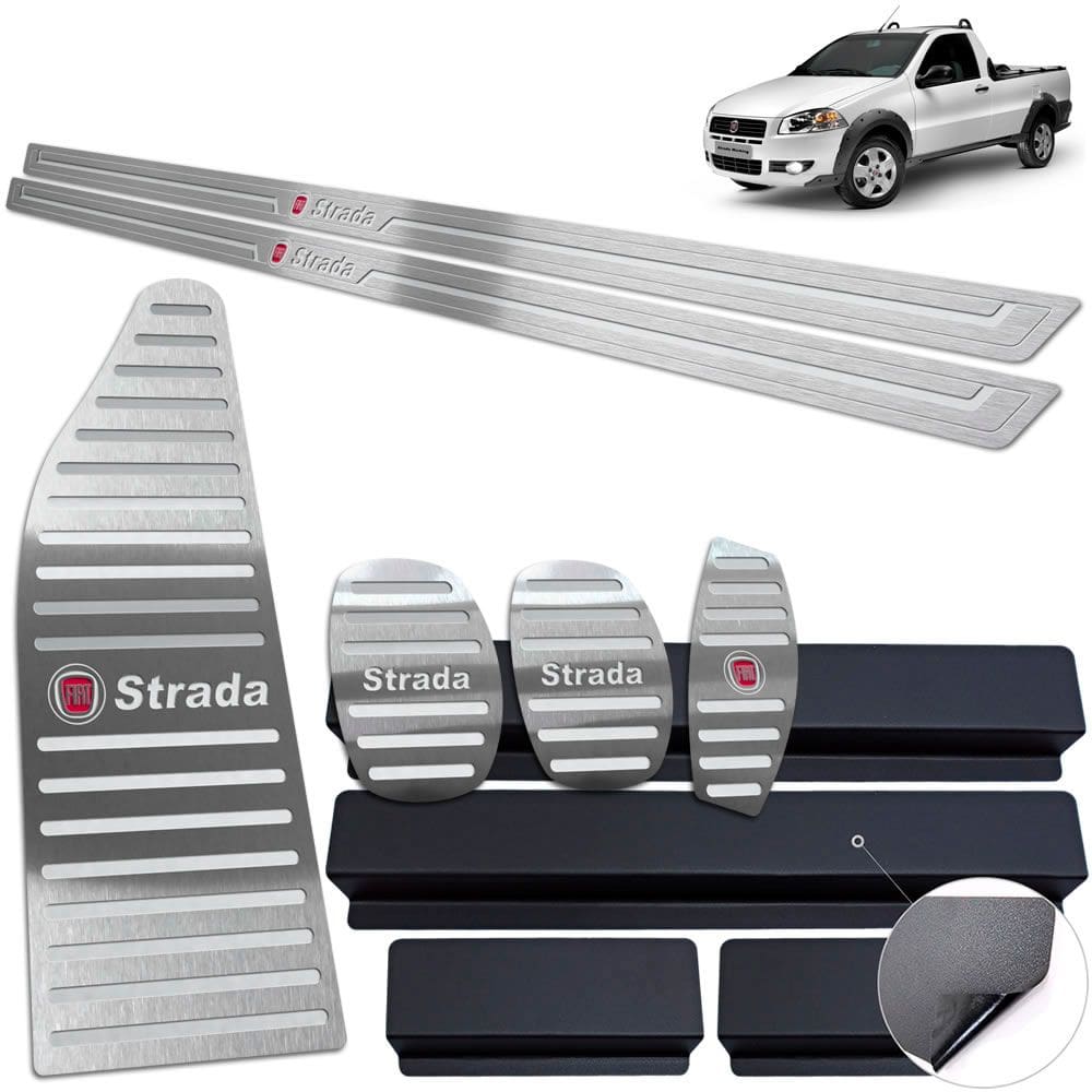 Soleira Pedaleira Descanso Fiat Strada 2009 A 2020 Prata