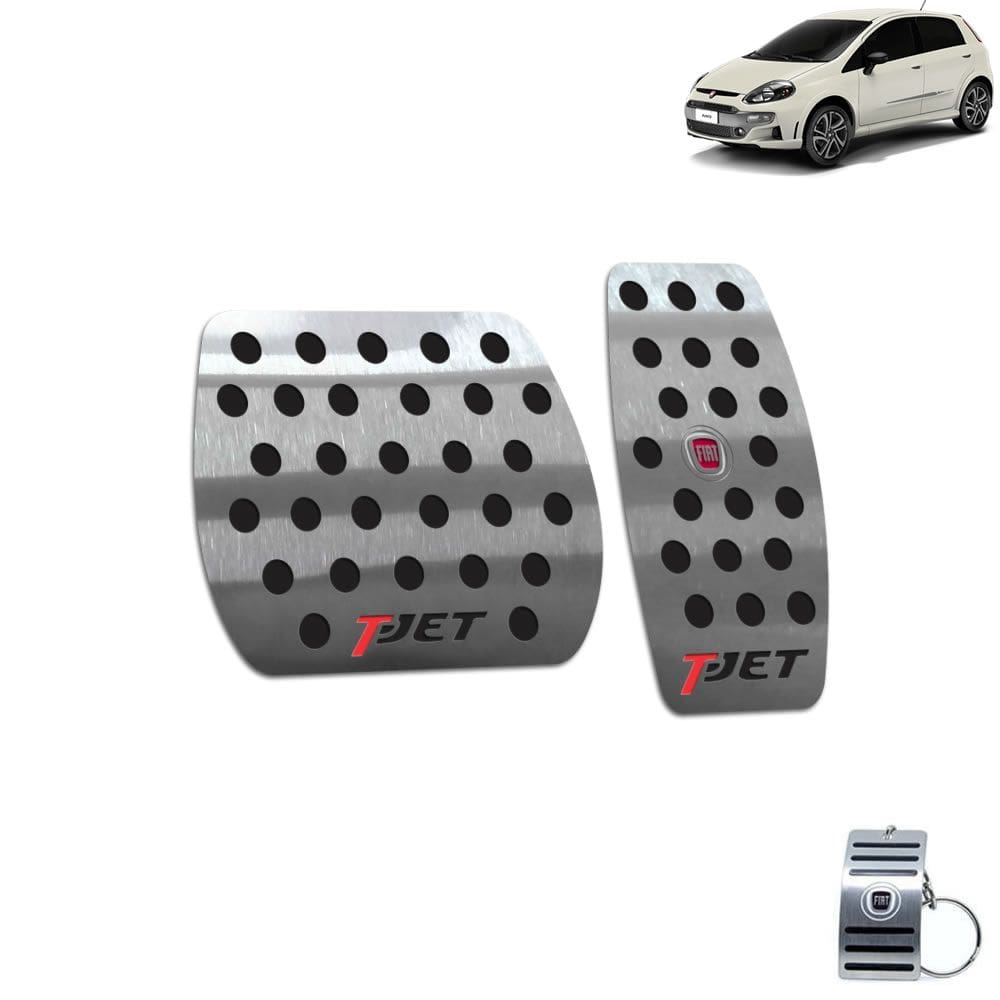 Pedaleira Automático Fiat Punto T-Jet 2013 A 2017 Inox Preto
