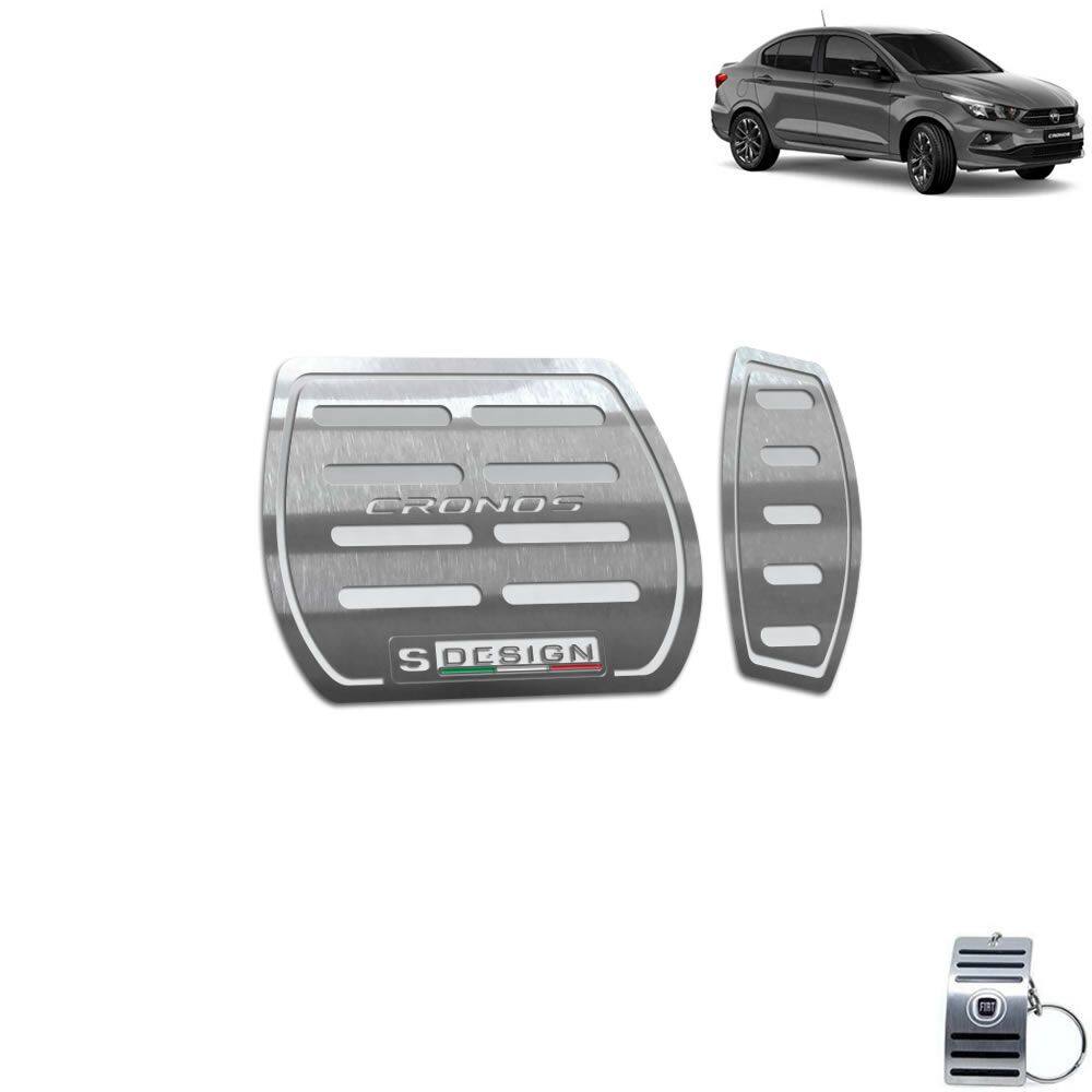 Pedaleira Automático Aço Inox Fiat Cronos S- Design Prata