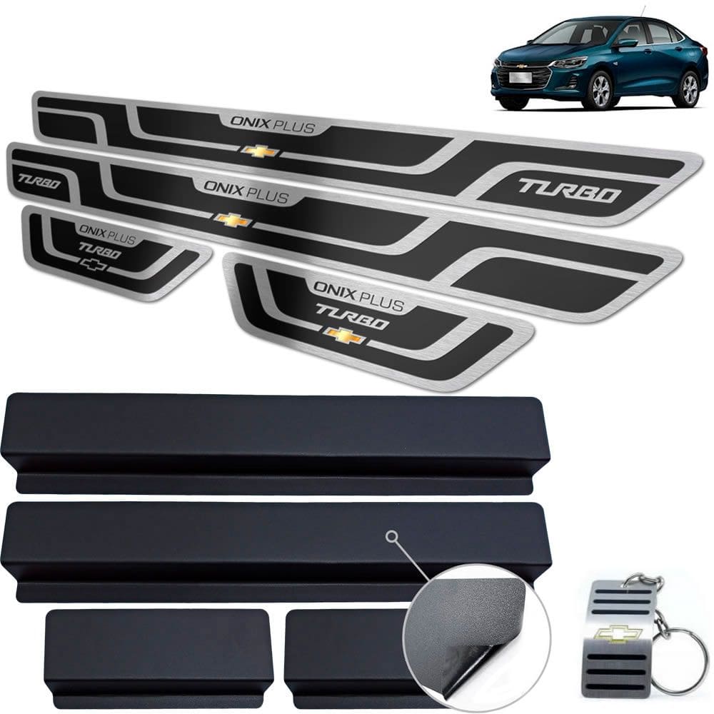 Soleira Chevrolet Onix Plus Turbo 2020 Preto Alto Relevo