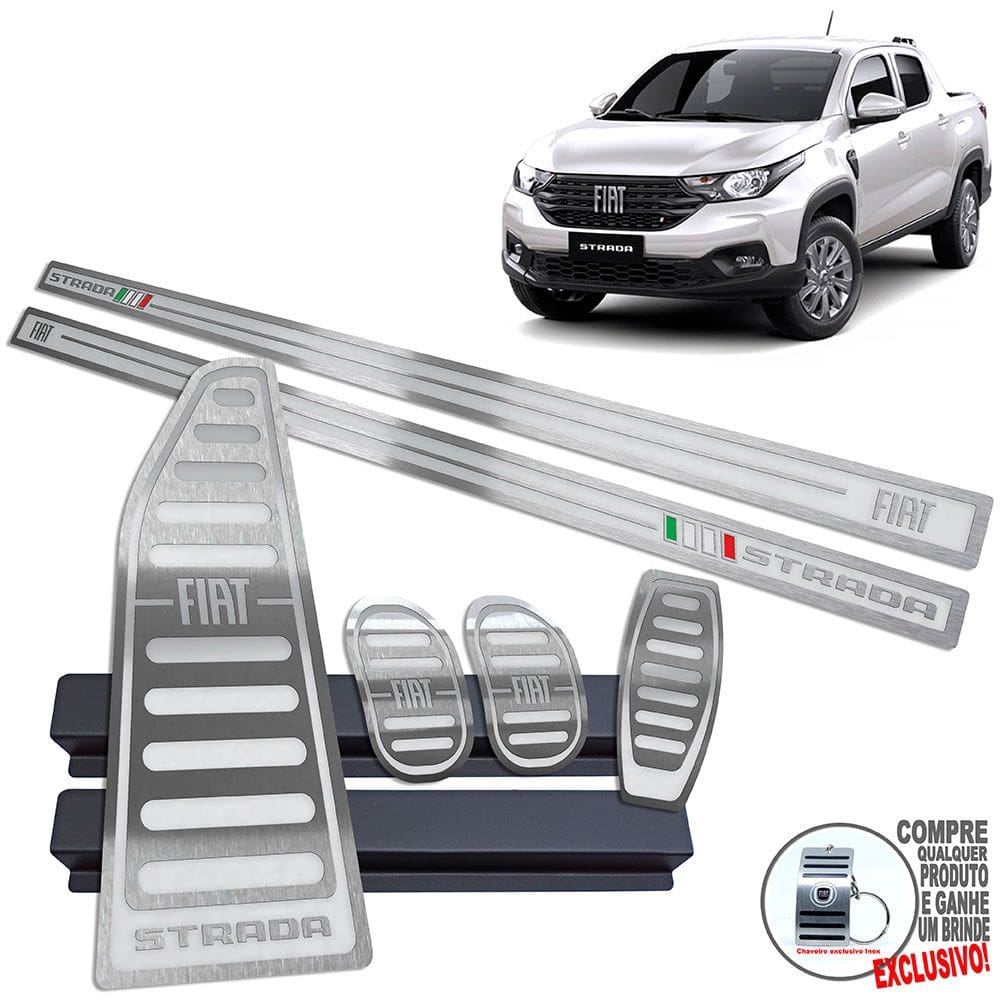 Descanso Pedaleira Manual Soleira Prata Fiat Strada 2021/