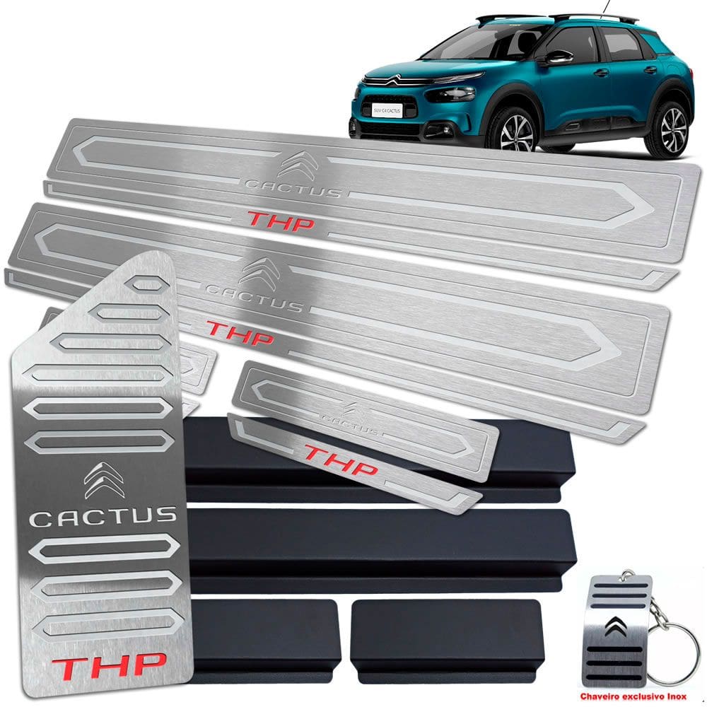 Descanso + Soleira Prata Baixo Relevo Citroen C4 Cactus Thp
