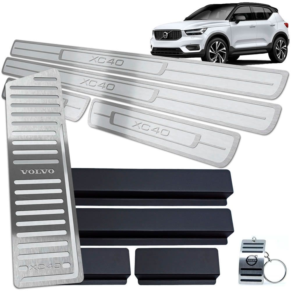 Descanso de Pé + Soleiras Inox Prata Volvo XC40 2018 A 2020