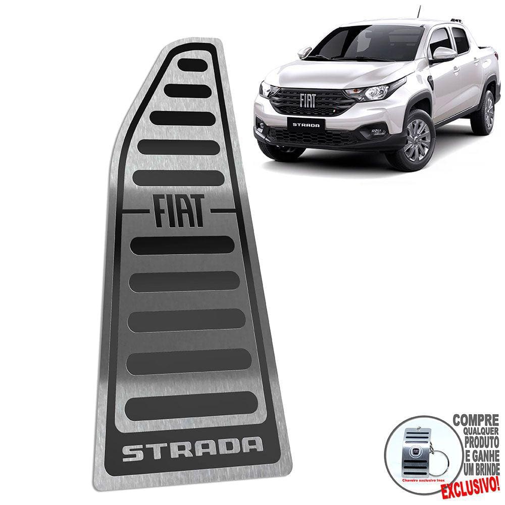 Descanso De Pé Em Aço Inox Fiat Strada 2021/ Preto
