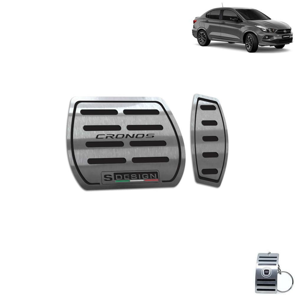 Pedaleira Automático Aço Inox Fiat Cronos S- Design Preto