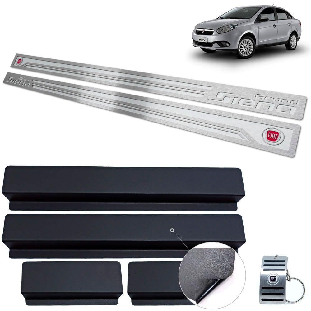 Soleira Fiat Grand Siena 2013 A 2020 Prata Alto Relevo