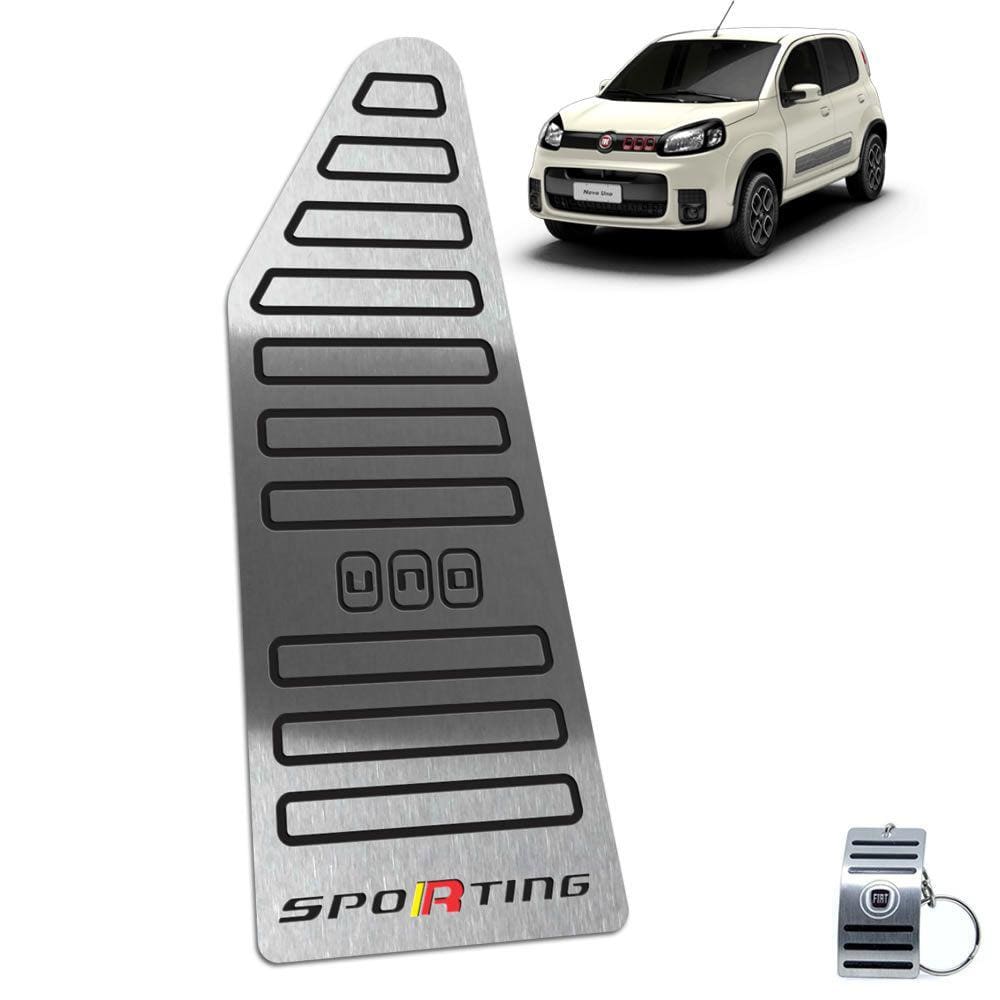 Descanso De Pé Aço Inox Fiat Uno Sporting 2011 A 2018 Preto