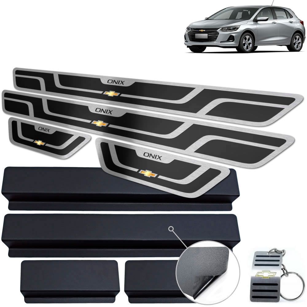 Soleira de Porta Chevrolet Onix 2020 Preto Alto Relevo