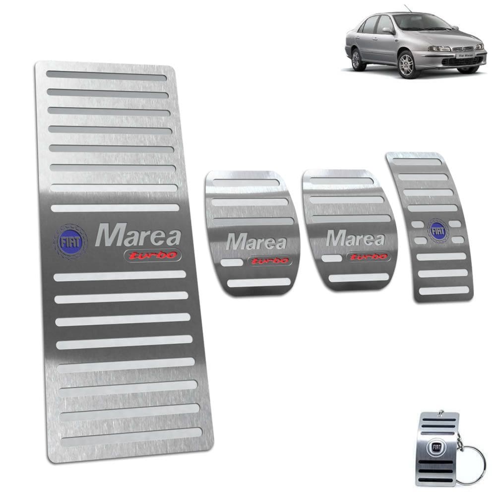 Pedaleira + Descanso Marea Turbo 1998 A 2007 Manual Prata