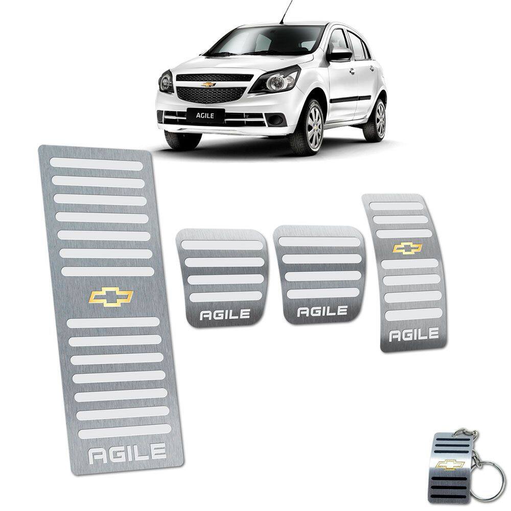 Pedaleira Manual Com Descanso Chevrolet Agile Prata