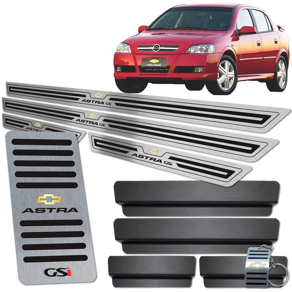 Descanso de Pé + Soleira Astra Gsi Preto Baixo Relevo