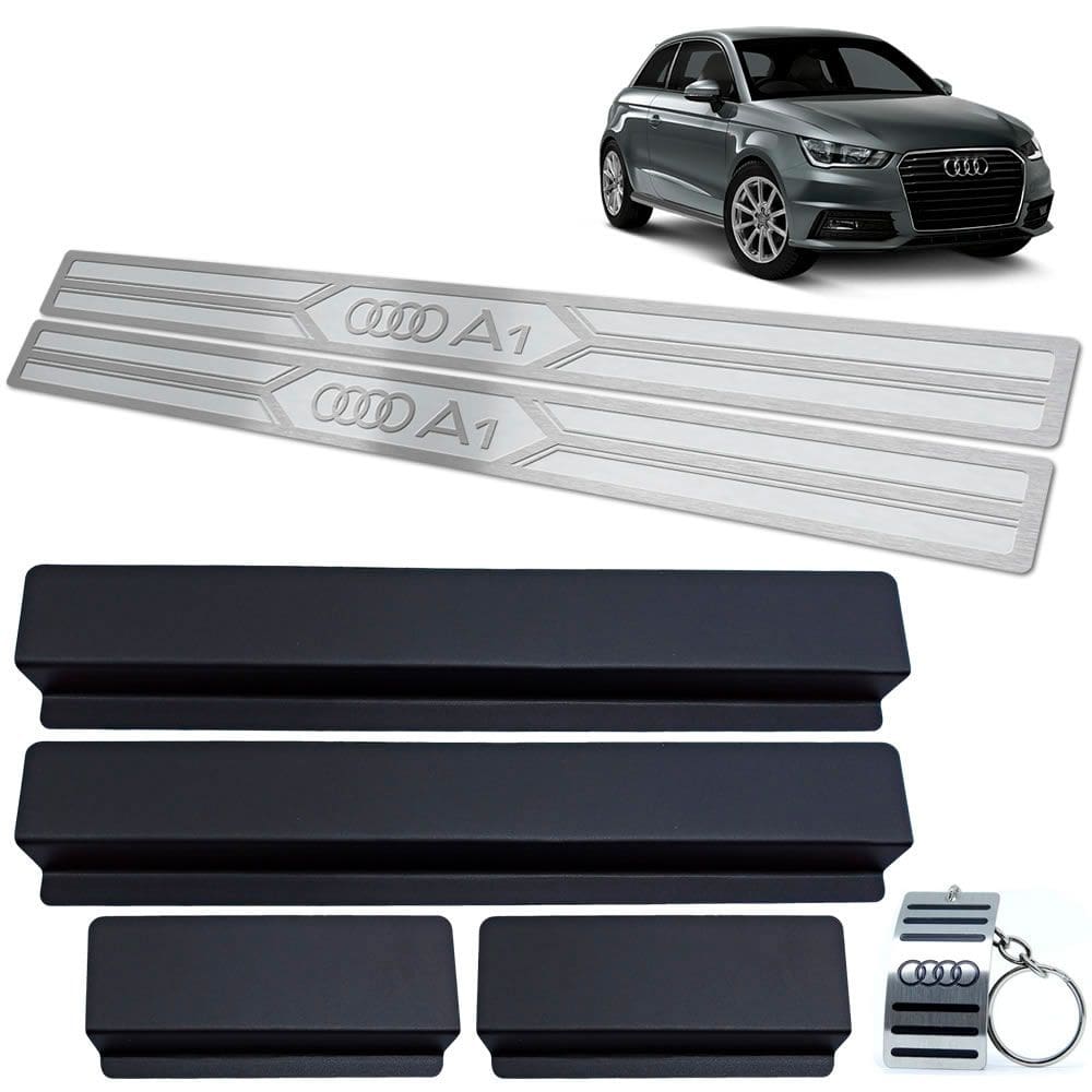 Soleira Aço Inox Prata Audi A1 2011 A 2018 2 Portas Prata