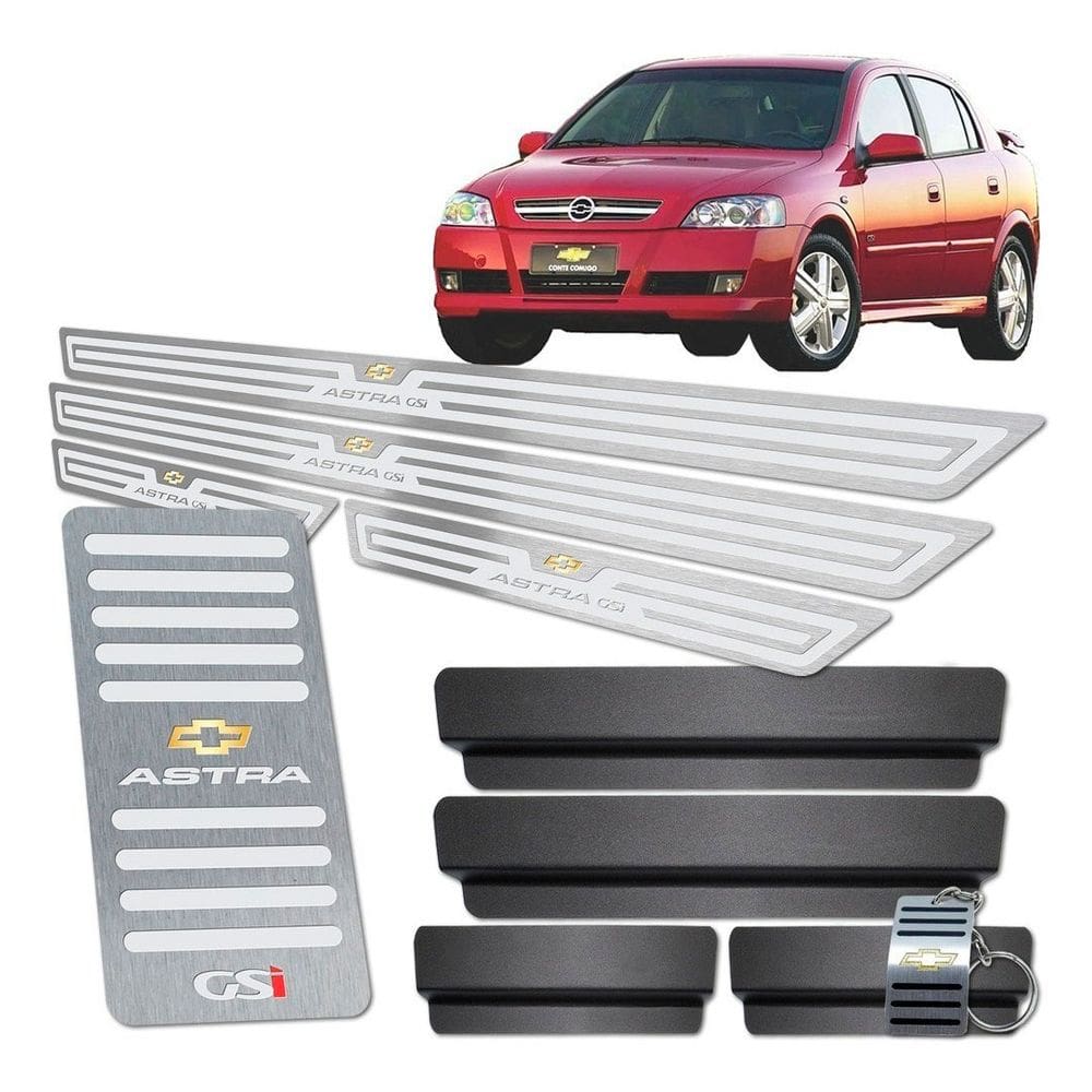 Descanso de Pé +  Soleira Astra Gsi Prata Alto Relevo