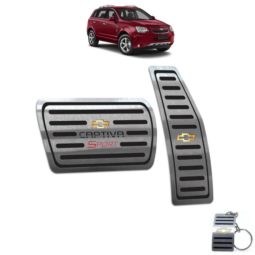 Pedaleiras Em Aço Inox Chevrolet Captiva Sport Preto