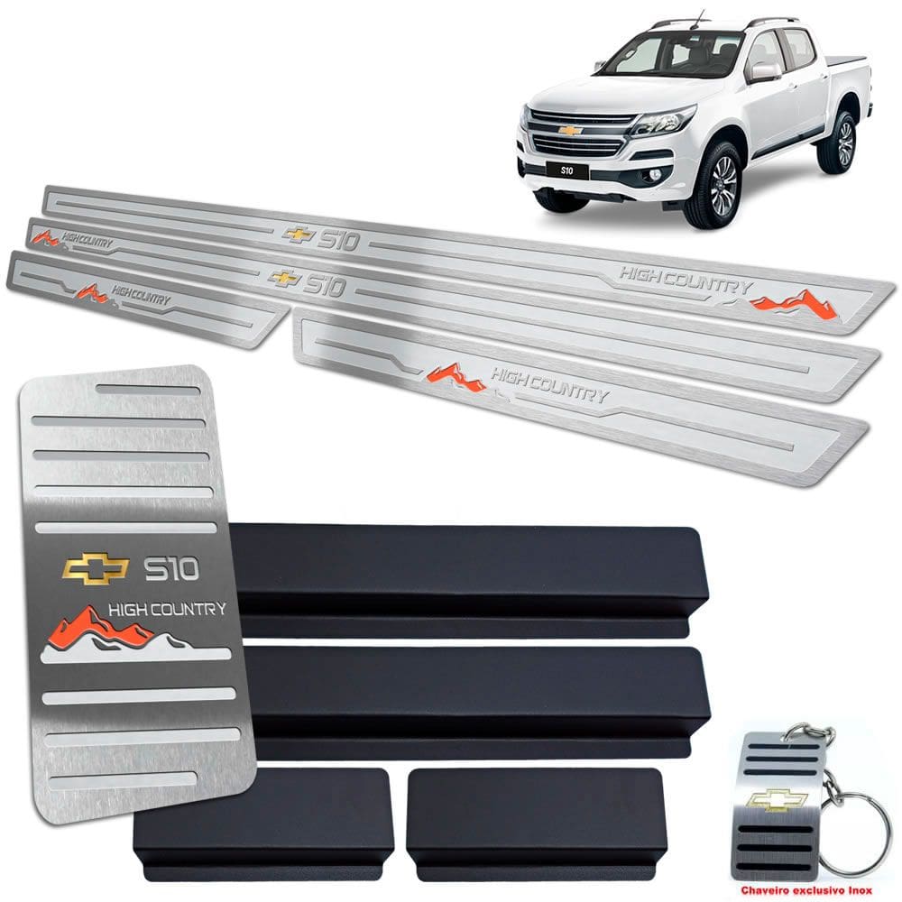 Descanso De Pé + Soleira Prata S10 High Country 2016 A 2021