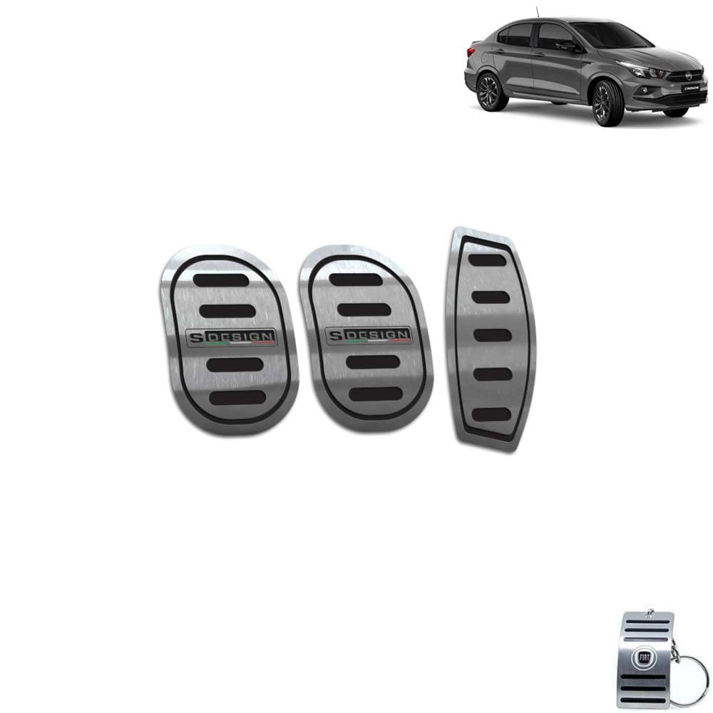 Pedaleira Manual Aço Inox Fiat Cronos S- Design Preto