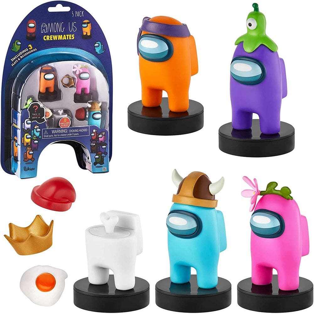 Entre nós Crewmates Stampers 5pk Branco Meio Laranja Rosa Ciano