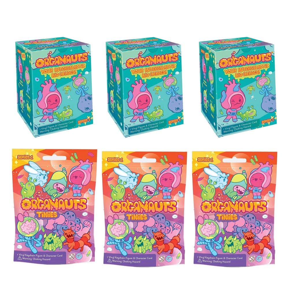 Organauts Tinies Chaveiro e Figura Bundle 6pc Space Organ